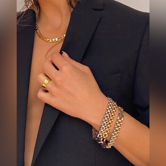 LUV AJ GOLD TIMEPIECE BRACELET WATCHLINK GORJANA MEJURI BAGATIBA 8 OTHER STORIES - Picture 3 of 15